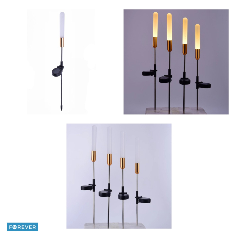 Set 2 Lampe solare LED Forever Light cristal FLS-72, lumina calda 3000K, acumulator 600 mAh, panou solar policristalin, dimensiuni 670 x 580 x 500mm, lungimea tijei 34cm, material otel, acril, ABS [3]