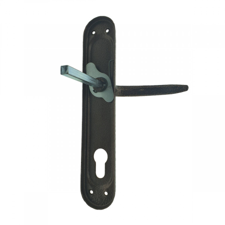 Set 2 manere cu sild pe cheie, pentru usa, metal, maro [4]