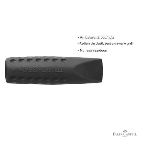 Set 2 radiere capac grip Faber-Castell Roll On 2024, pentru creioane grafit, fara PVC [2]