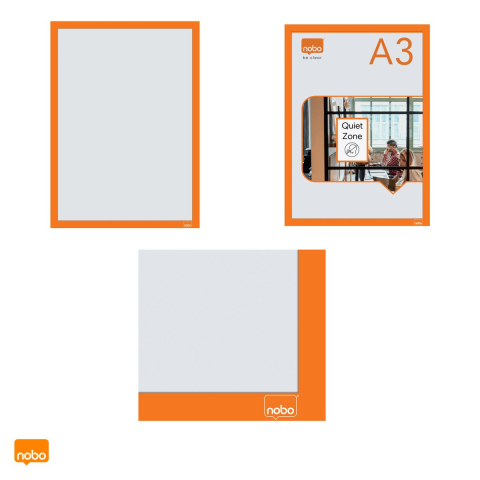 Set 2 rame magnetice autoadezive Nobo A3, portocalii, 325x450x10 mm [5]