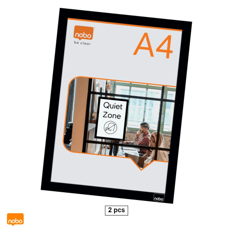Prezentare si planificare - Set 2 rame magnetice autoadezive Nobo A4, negre, 235x325x5 mm