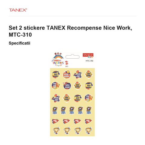 Set 2 stickere TANEX Recompense Nice Work, MTC-310 [2]