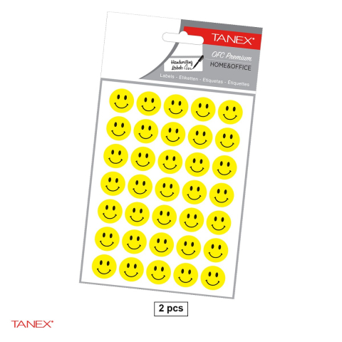 Set 2 stickere TANEX Smiley, TNX-321, galben [0]