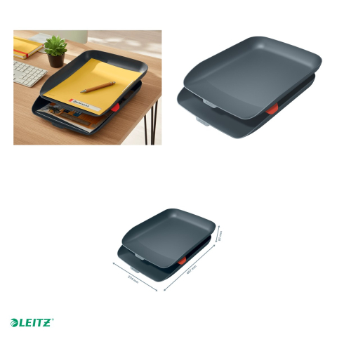 Set 2 tavite documente Leitz Cosy, PS, A4, gri Antracit [3]