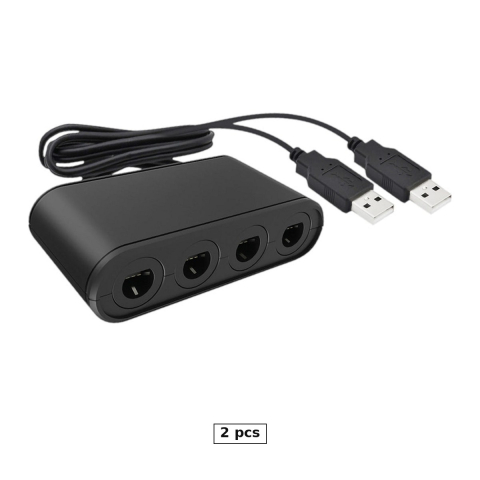 Accesorii console - Set 2 x adaptor Steelplay Retro Controller Adapter pentru pana la 4 controllere GameCube, pentru Nintendo Switch si Switch 2, prin 2 porturi USB ale dock-ului, JVASWI00077