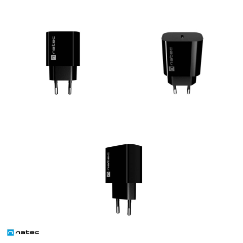 Set 2 x incarcator de retea Natec Ribera 1 x USB-C, 20 W, Power Delivery 3.0 si PPS, negru, NUC-2395 [3]