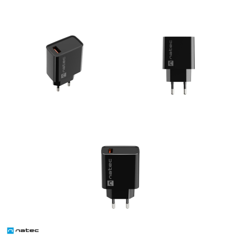 Set 2 x incarcator de retea Natec Ribera USB-A, 18 W, Quick Charge 3.0, Samsung AFC, Huawei FCP/SCP, carcasa din plastic autostingibil, negru, NUC-2058 [3]