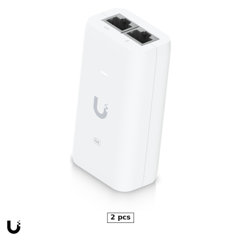 Set 2 x injector PoE Ubiquiti UniFi PoE Adapter, 15 W, port Gigabit, iesire 48 V DC, protectie la supratensiune, cablu de alimentare inclus, U-POE-AF [0]