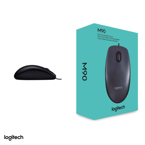 Set 2 x mouse cu fir Logitech M90, USB, senzor optic 1000 DPI, 3 butoane, ambidextru, negru, 910-001793 [4]
