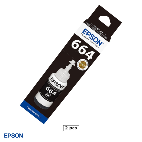Cartuse inkjet - Set 2 x sticla de cerneala Epson T6641 EcoTank, 70 ml, randament 4.000-7.500 pagini, pentru imprimante EcoTank seria L, negru, C13T66414A
