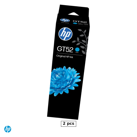 Imprimante - Set 2 x sticla de cerneala HP GT52, 70 ml, cerneala dye, randament 8.000 pagini, pentru HP Smart Tank, Ink Tank si DeskJet GT, cyan, M0H54AE