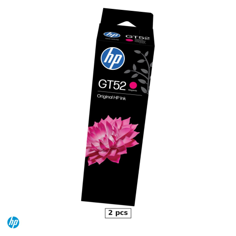 Imprimante - Set 2 x sticla de cerneala HP GT52, 70 ml, cerneala dye, randament 8.000 pagini, pentru HP Smart Tank, Ink Tank si DeskJet GT, magenta, M0H55AE