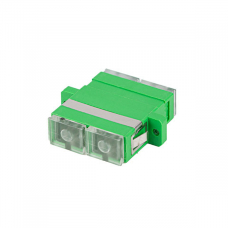 Set 20 adaptoare retea fibra optica cu conectori SC/APC, Lanberg 43365, SM DUPLEX, capace transparente, verzi [2]