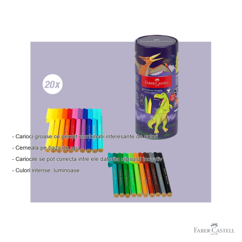 CARIOCA 20 CULORI DINOZAURI CONNECTOR FABER-CASTELL [1]