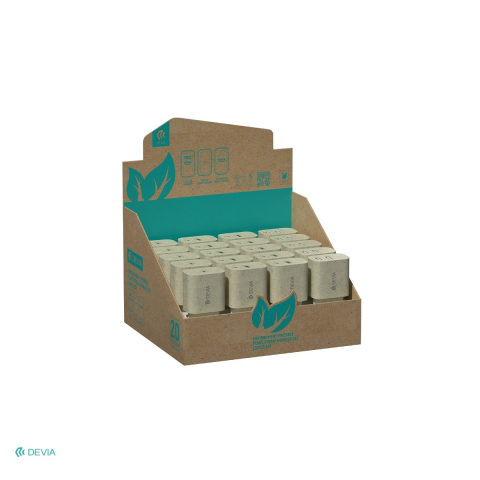 Incarcator priza retea - Set 20 incarcatoare retea Devia model Plant Straw PD Quick Chargers, contine 5 x incarcator USB-C 20W, 10 x incarcator cu porturi USB-C si USB-A 20W, 5 x incarcator cu 2 porturi USB-A 2.4A,  bej