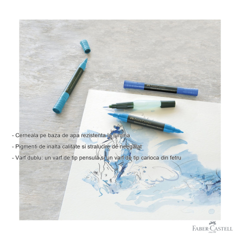 Set 20 markere acuarela Faber-Castell Albrecht Durer, varf dublu pensula si fetru, pentru schite si pictura [1]