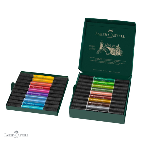 Set 20 markere dual tip Faber-Castell Pitt Artist Pen, varf pensula si liner, pentru desen artistic [3]