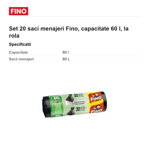 Set 20 saci menajeri Fino, capacitate 60 l, la rola [2]
