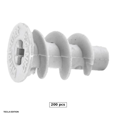 Dibluri - Set 200 dibluri din plastic tip melc pentru gips-carton DRN 23, prind surubul in placa de gips-carton, unde un surub singur nu tine