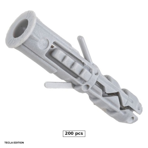 Dibluri universale - Set 200 dibluri tridirectionale KPX din polipropilena, 10x60 mm, tin surubul strans in perete, acolo unde surubul singur nu prinde