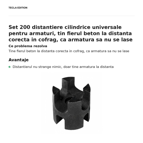 Set 200 distantiere cilindrice universale pentru armaturi, tin fierul beton la distanta corecta in cofrag, ca armatura sa nu se lase [1]