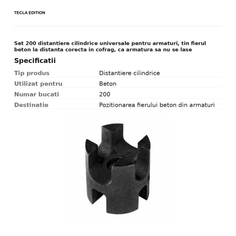 Set 200 distantiere cilindrice universale pentru armaturi, tin fierul beton la distanta corecta in cofrag, ca armatura sa nu se lase [2]