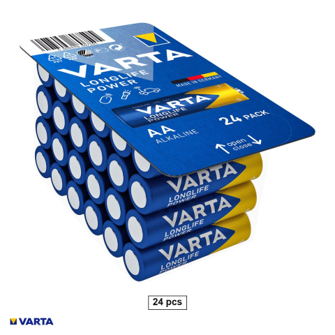 Energy - Set 24 baterii alcaline AA LR6 VARTA Longlife Power 4906, 1.5 V, 14.5 x 50.5 mm, in blister
