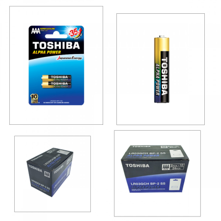 Set 24 baterii LR03 Super Alcaline, Toshiba Alpha Power AAA, 1.5V, in blistere [4]