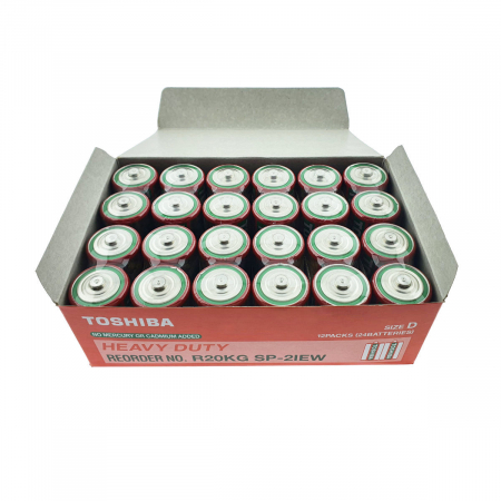 Set 24 baterii R20, Toshiba Heavy Duty D, 1.5V, ambalate in folie [1]