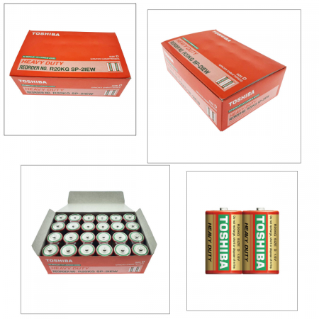 Set 24 baterii R20, Toshiba Heavy Duty D, 1.5V, ambalate in folie [4]