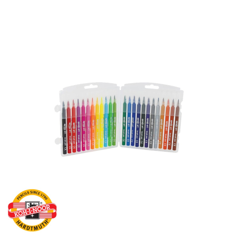 Set 24 carioci cu varf pensula Koh-I-Noor Paint Brush Spree, cerneala lavabila, forma triunghiulara ergonomica, pentru uz scolar [3]