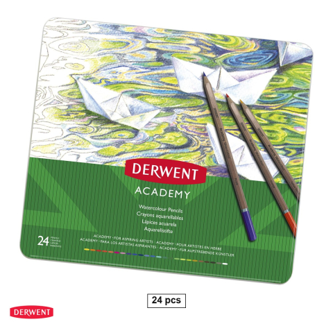 Handmade Creativ si Hobby - Set 24 creioane acuarela Derwent Academy, 24 culori