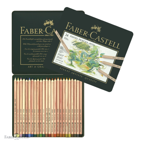 Set 24 creioane pastel Faber-Castell Pitt, mina groasa 4.3 mm, pentru artisti si detalii fine [3]