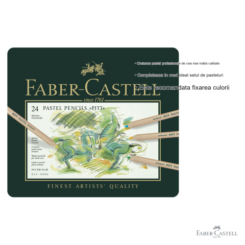 Set 24 creioane pastel Faber-Castell Pitt, mina groasa 4.3 mm, pentru artisti si detalii fine [2]