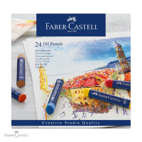 Creioane pastel uleioase - Set 24 creioane ulei pastel Faber-Castell, pigmentare inalta, pentru tehnici artistice