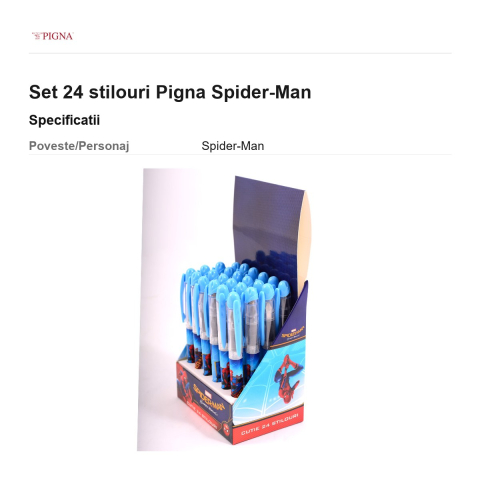 Set 24 stilouri Pigna Spider-Man [2]