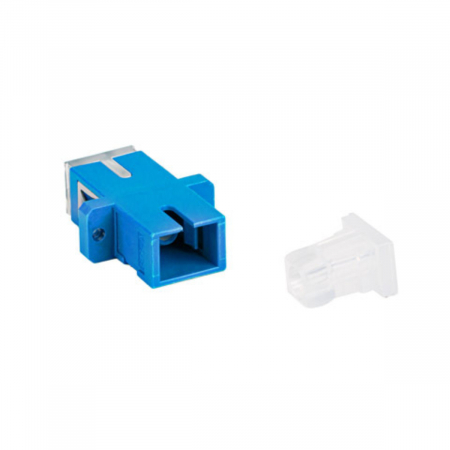 Set 25 adaptoare retea fibra optica cu conectori SC/UPC, Lanberg 43768, SM SIMPLEX, capace transparente, albastre [2]