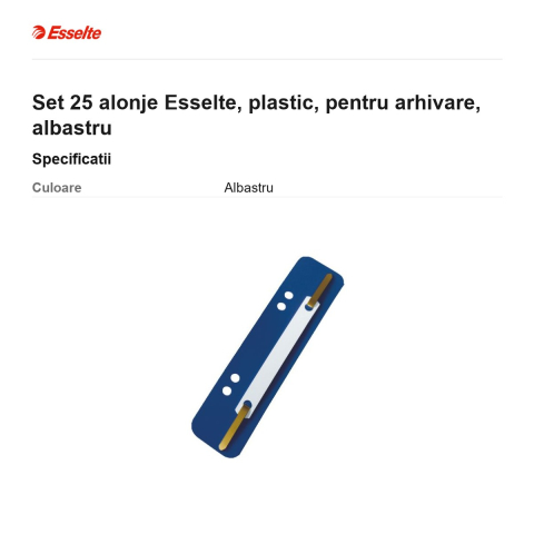 Set 25 alonje Esselte, plastic, pentru arhivare, albastru [2]
