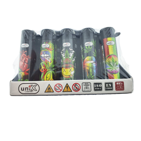 Set 25 brichete Unix de buzunar, model Fixed Flame, reincarcabile, cu design [2]