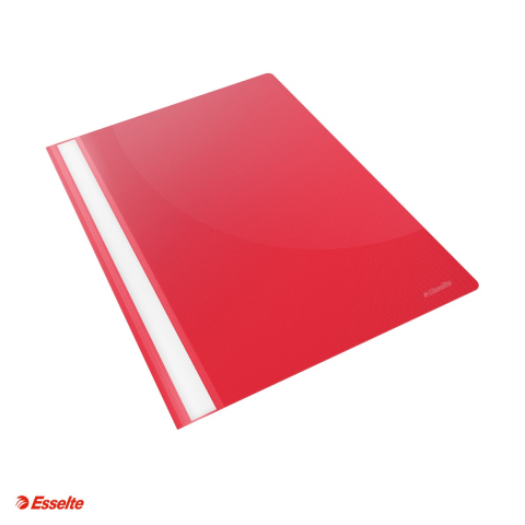 Organizare si arhivare - Set 25 dosare cu sina Esselte VIVIDA, PP, A4, capacitate 160 coli, pentru arhivare, rosu