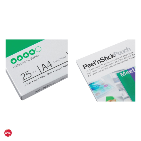 Set 25 folii de laminare autoadezive GBC A4, 75 microni, mate [5]