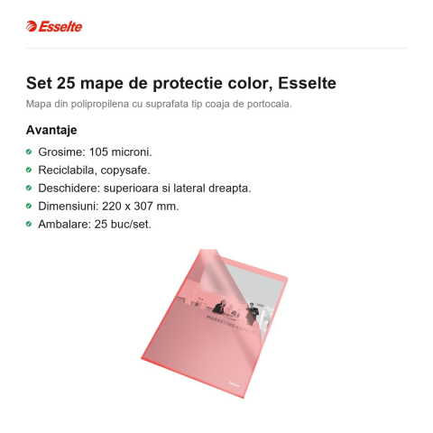 Set 25 mape de protectie color, Esselte [1]