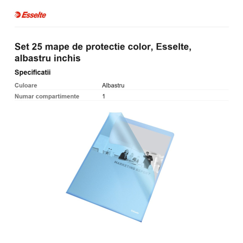 Set 25 mape de protectie color, Esselte, albastru inchis [2]