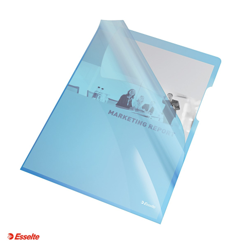 Set 25 mape de protectie Esselte, A4, 150 microni, cristal, albastru [3]