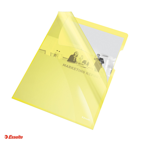 Set 25 mape de protectie Esselte, A4, 150 microni, cristal, galben [3]