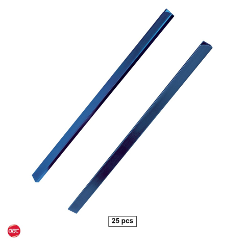 Birotica papetarie - Set 25 sine de prindere GBC din plastic A4 cu cotor de 5 mm, pentru 20 coli, fara perforare, reutilizabile, albastre