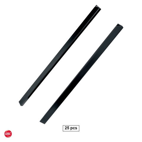 Birotica papetarie - Set 25 sine de prindere GBC din plastic A4 cu cotor de 5 mm, pentru 20 coli, fara perforare, reutilizabile, negre