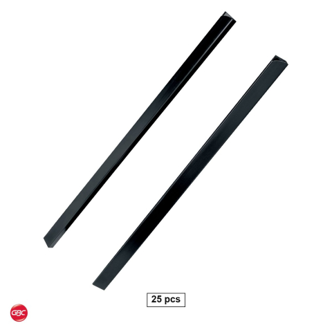 Birotica papetarie - Set 25 sine de prindere GBC din plastic A4 cu cotor de 7 mm, pentru 50 coli, fara perforare, reutilizabile, negre