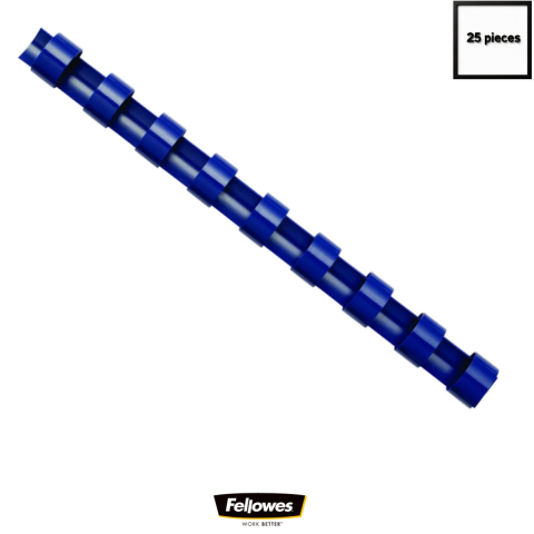 Sisteme de indosariat - Set 25 Spire cu inele plastic 6 mm albastru pentru legat documente A4 2-20 coli, Fellowes