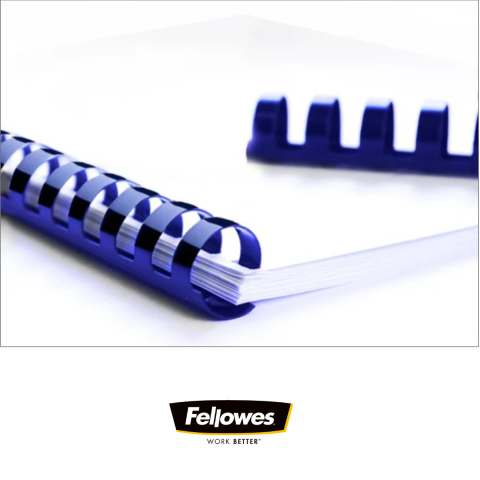 Set 25 Spire cu inele plastic 6 mm albastru pentru legat documente A4 2-20 coli, Fellowes [4]